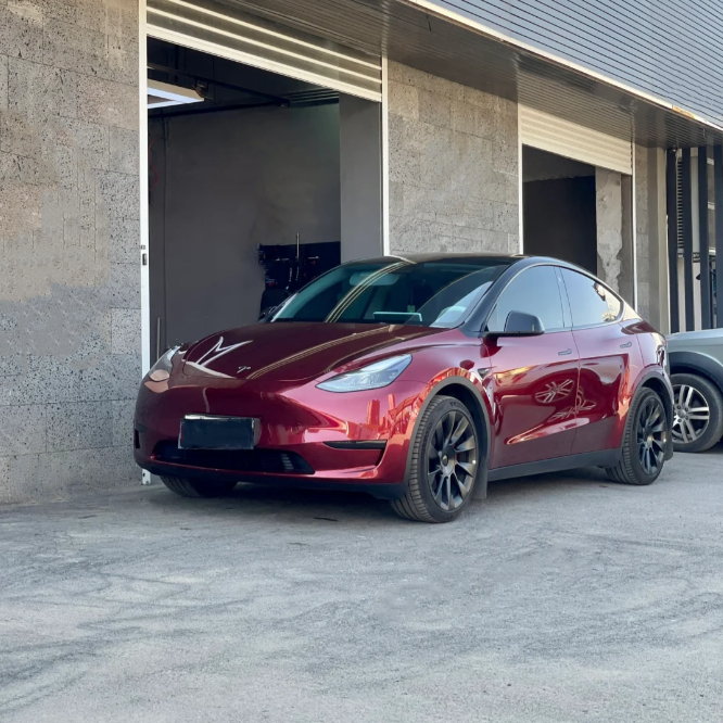 Gloss Metallic Cherry Red Car Vinyl Wrap review 0