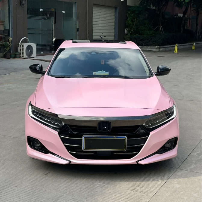 Matte Pure Metal Cherry Pink Car Vinyl Wrap review Fernando 03
