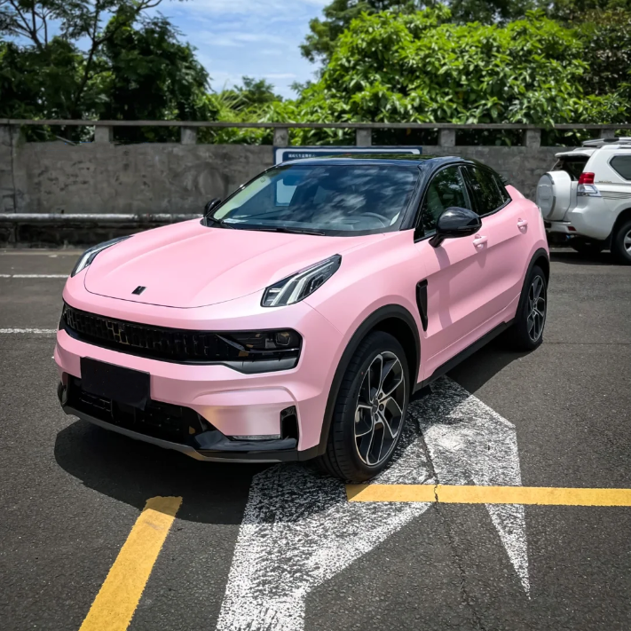 Matte Pure Metal Cherry Pink Car Vinyl Wrap review Taylor 01