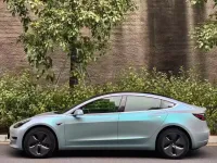 Matte Diamond Gray Blue Car Vinyl Wrap review 3