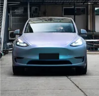 Matte Diamond Gray Blue Car Vinyl Wrap review 0
