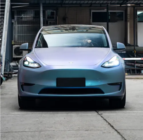 Matte Diamond Gray Blue Car Vinyl Wrap review 