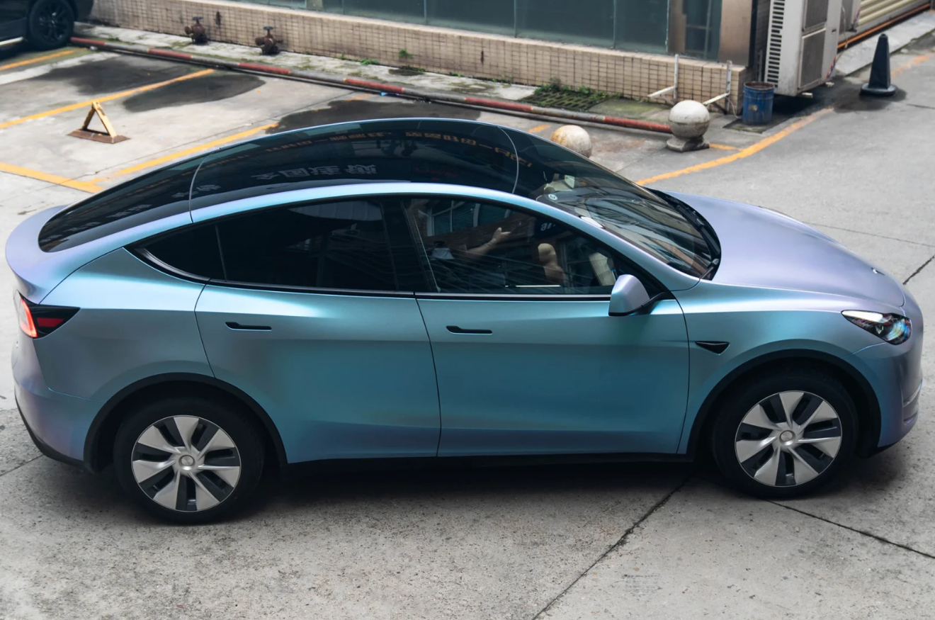 Matte Diamond Gray Blue Car Vinyl Wrap review whimzy 03