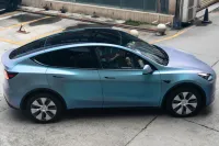 Matte Diamond Gray Blue Car Vinyl Wrap review 2