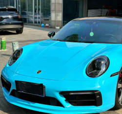 Super Gloss Sky Blue Car Vinyl Wrap review Bob S 01
