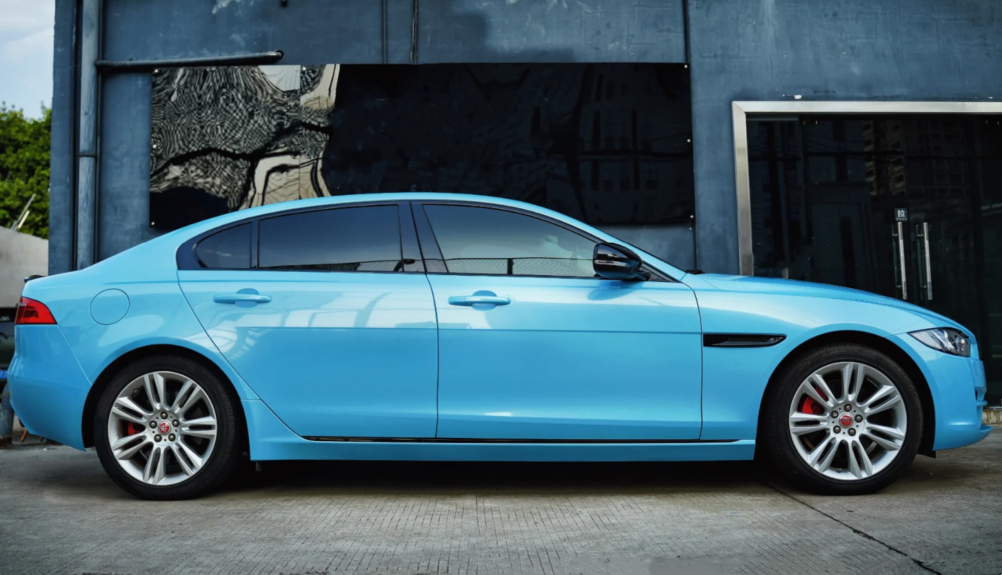 Super Gloss Sky Blue Car Vinyl Wrap review HD4X4 02