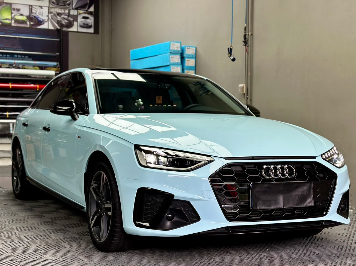 Super Gloss Glacier Blue Car Vinyl Wrap review Lance 02