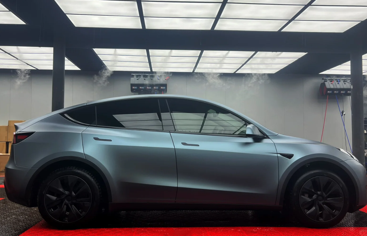 Matte Blue Gray Vinyl Wrap Car Wrap review Anna Thrush 02