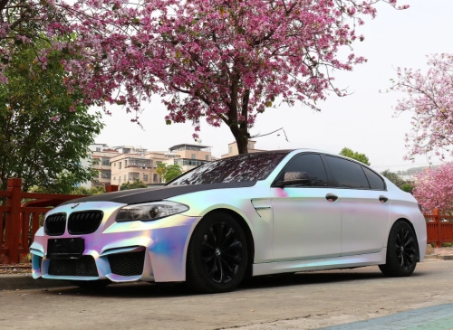 Matte Holographic Rainbow Neo Chrome Car Vinyl Wrap Non-stretchable review 