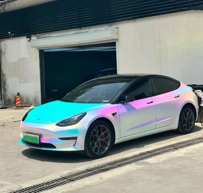 Matte Holographic Rainbow Neo Chrome Car Vinyl Wrap Non-stretchable review mindstatefree 01