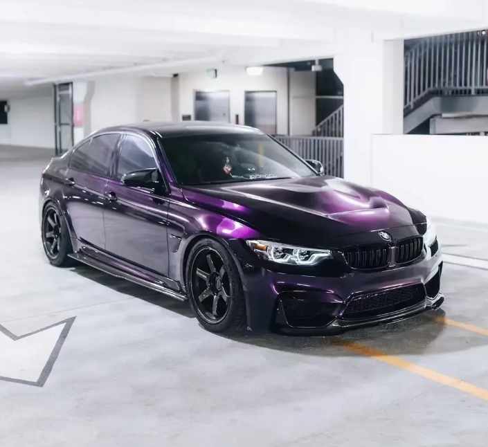 PET Gloss Metallic Midnight Purple Car Vinyl Wrap review 1