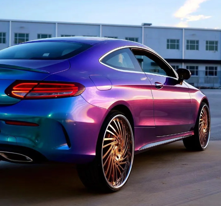 Gloss Diamond Purple Blue Car Vinyl Wrap review Amber 01