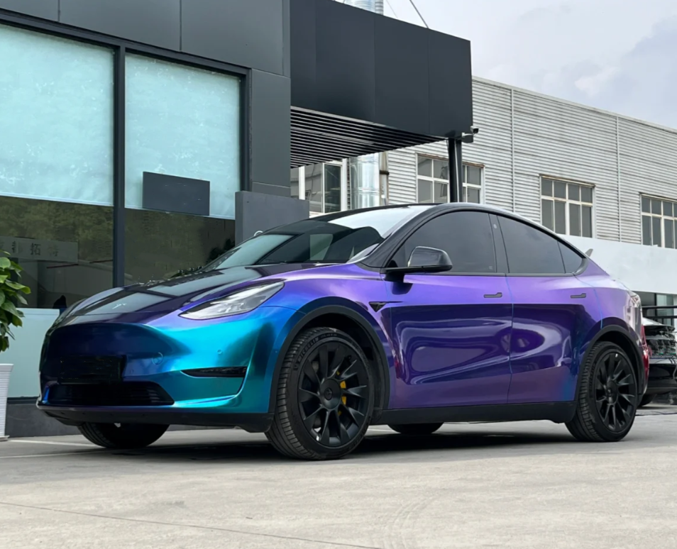 Gloss Diamond Purple Blue Car Vinyl Wrap review Jorge herrera 02