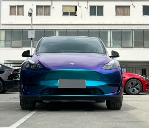 Gloss Diamond Purple Blue Car Vinyl Wrap review 