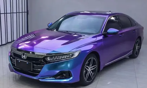Gloss Diamond Purple Blue Car Vinyl Wrap review 
