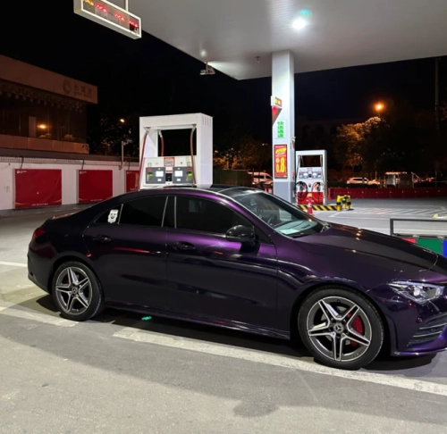 PET Gloss Metallic Midnight Purple Car Vinyl Wrap review 