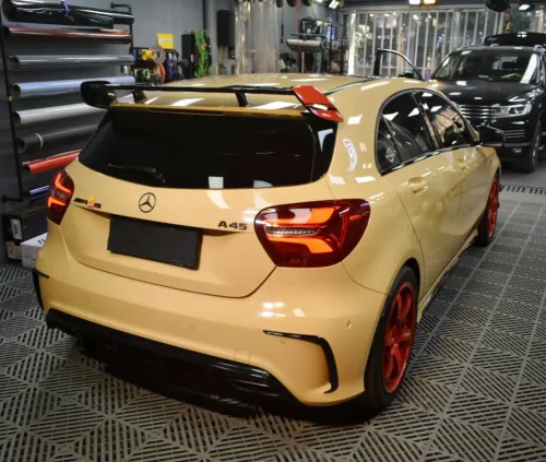  Super Gloss Sandstorm Yellow Desert Yellow Car Vinyl Wrap review 