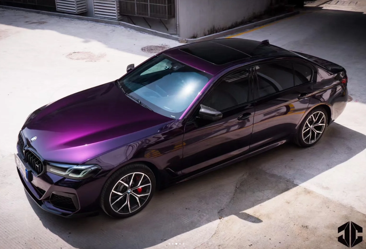 PET Gloss Metallic Midnight Purple Car Vinyl Wrap review 1