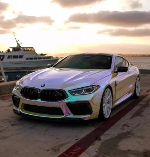 Holographic Chrome Rainbow White Car Vinyl Wrap (Non-Stretchable) review 