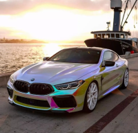 Holographic Chrome Rainbow White Car Vinyl Wrap (Non-Stretchable) review 1