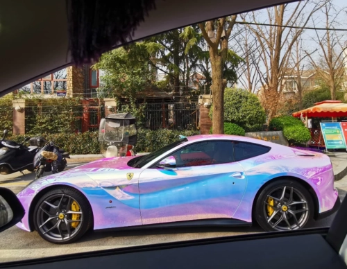Holographic Chrome Rainbow White Car Vinyl Wrap (Non-Stretchable) review 