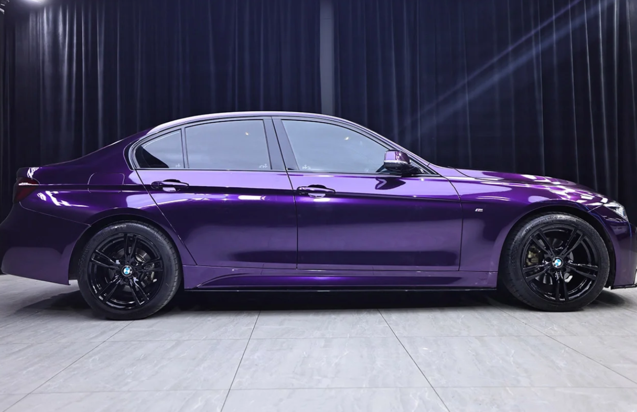 PET Gloss Metallic Midnight Purple Car Vinyl Wrap review 3