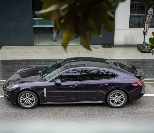 PET Gloss Metallic Midnight Purple Car Vinyl Wrap review 