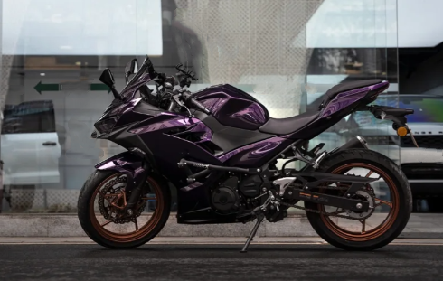 PET Gloss Metallic Midnight Purple Car Vinyl Wrap review 1