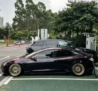 PET Gloss Shifting Red to Black Car Vinyl Wrap review 0