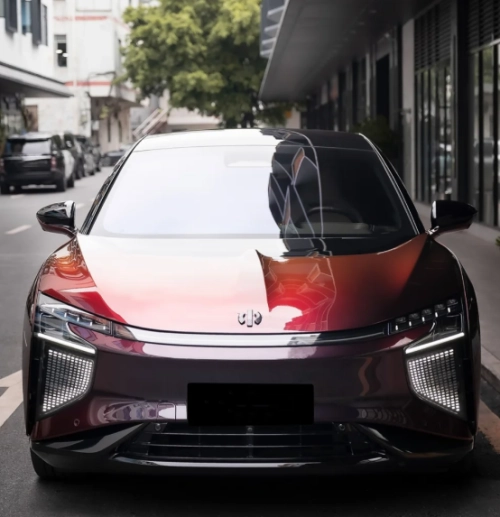 PET Gloss Shifting Red to Black Car Vinyl Wrap review 