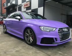 TPU Super Gloss Lavender Purple Car Vinyl Wrap review Debbie 03