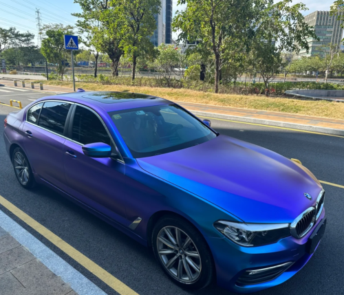 Matte Diamond Purple Blue Car Vinyl Wrap review 