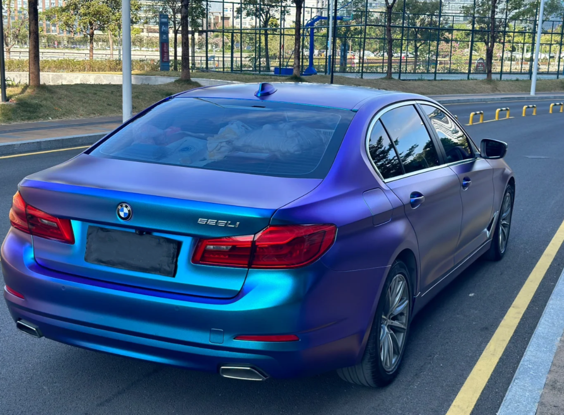 Matte Diamond Purple Blue Car Vinyl Wrap review Gary N. 03