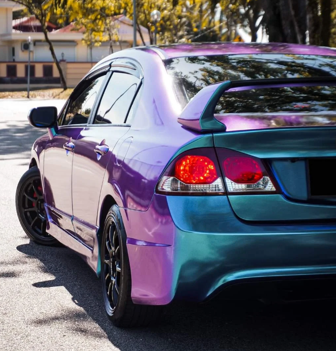 Gloss Diamond Purple Blue Car Vinyl Wrap review McNiece 03