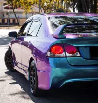 Gloss Diamond Purple Blue Car Vinyl Wrap review 2