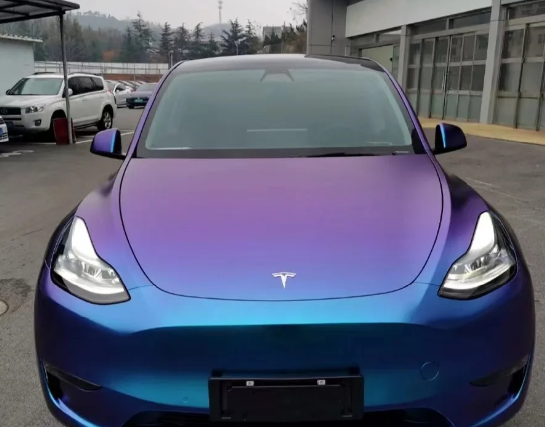 Matte Diamond Purple Blue Car Vinyl Wrap review Aquarist 01