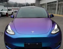 Matte Diamond Purple Blue Car Vinyl Wrap review 	Aquarist 01