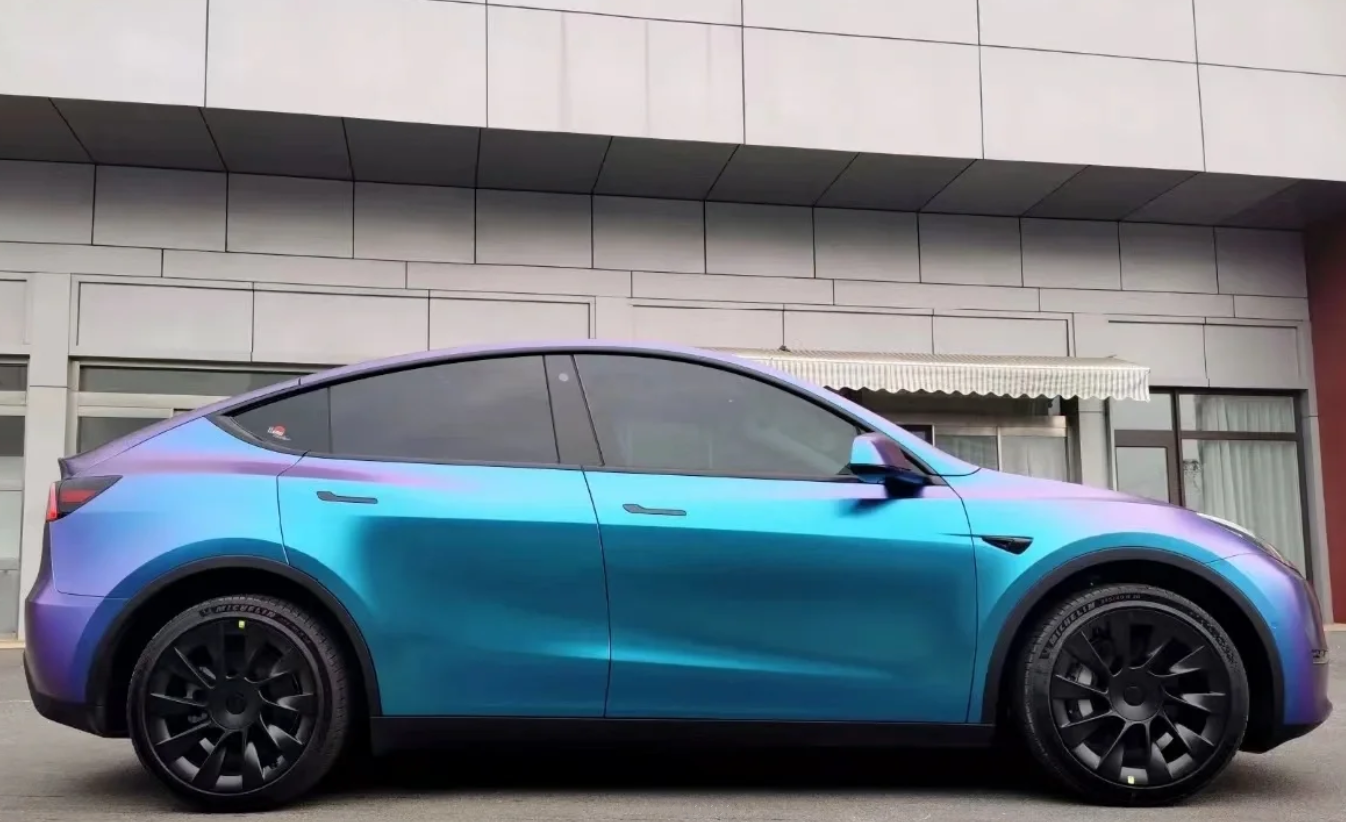 Matte Diamond Purple Blue Car Vinyl Wrap review Aquarist 03