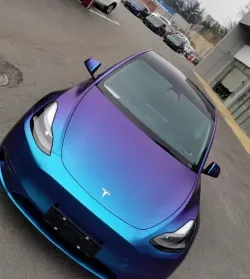 Matte Diamond Purple Blue Car Vinyl Wrap review 	Aquarist 02