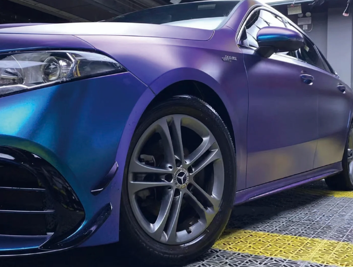 Gloss Diamond Purple Blue Car Vinyl Wrap review William Eaton 02