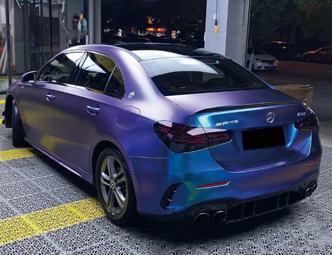 Gloss Diamond Purple Blue Car Vinyl Wrap review William Eaton 01
