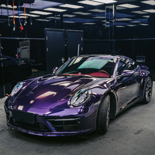 PET Gloss Metallic Midnight Purple Car Vinyl Wrap review 