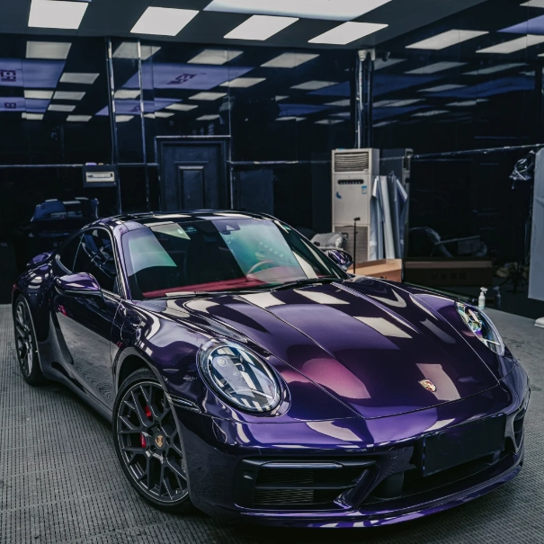 PET Gloss Metallic Midnight Purple Car Vinyl Wrap review 1