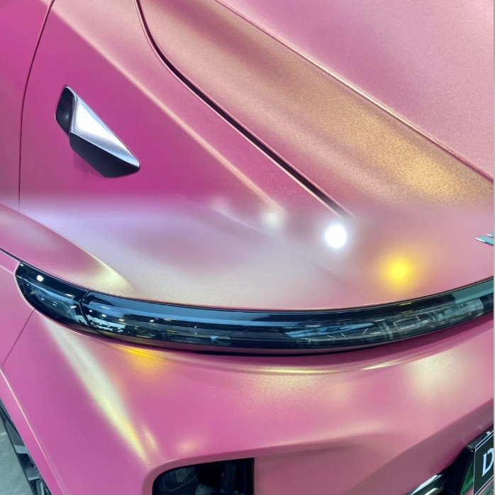 Matte Diamond Gold Pink Car Vinyl Wrap review Rose 03