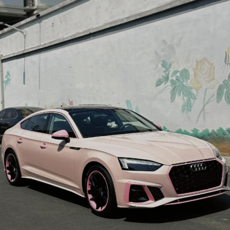 Super Gloss Pale Pink Car Vinyl Wrap review Hery 01
