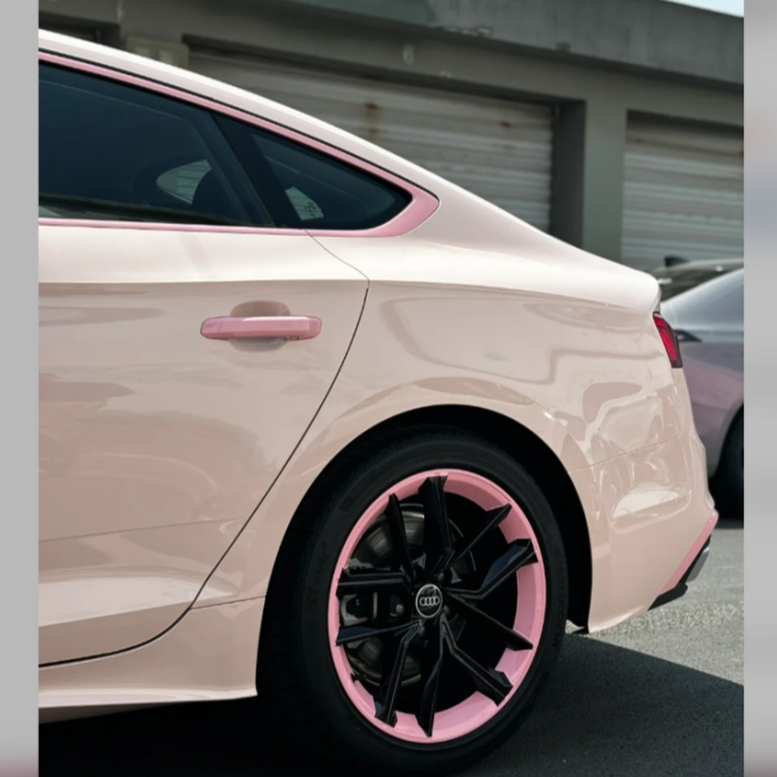 Super Gloss Pale Pink Car Vinyl Wrap review Hery 02