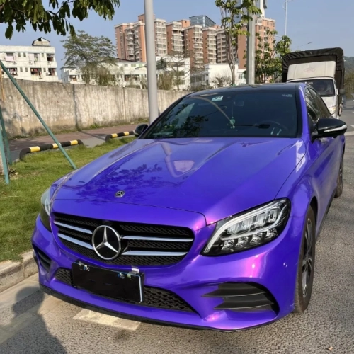 Gloss Metallic Plum Explosion Purple Car Vinyl Wrap review 