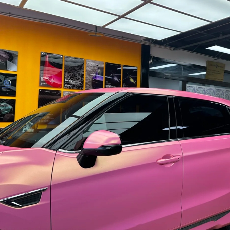 Matte Diamond Gold Pink Car Vinyl Wrap review Sirgh 02