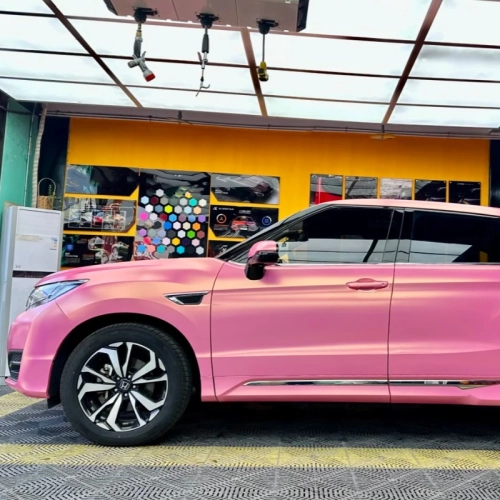 Matte Diamond Gold Pink Car Vinyl Wrap review 