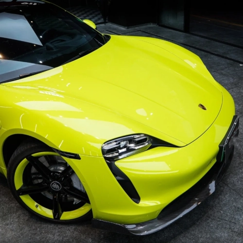 PET Gloss Acid Green Car Vinyl Wrap review 